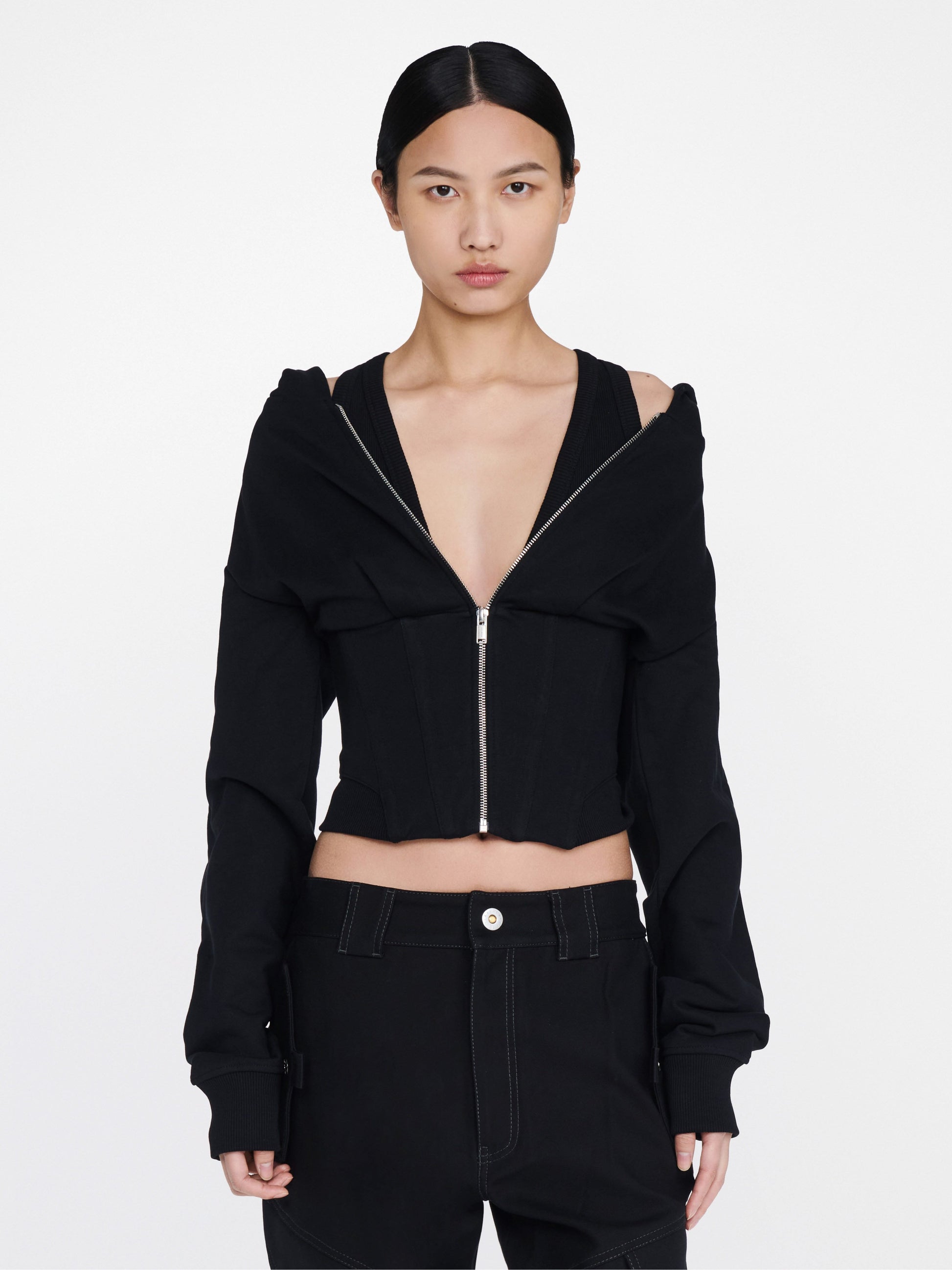 LAYERED CORSET HOODIE